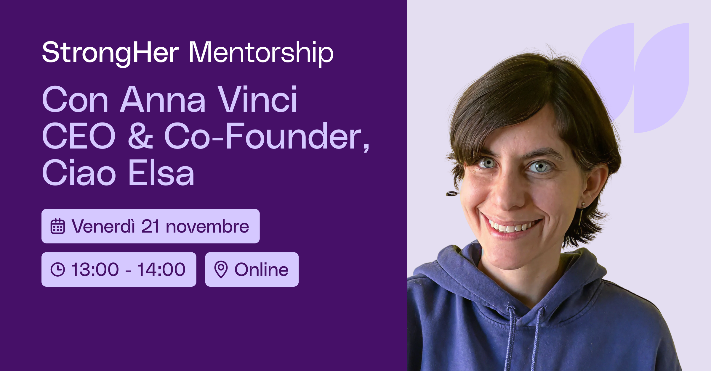 StrongHer Mentorship | Come validare la tua idea di business con Anna Vinci image