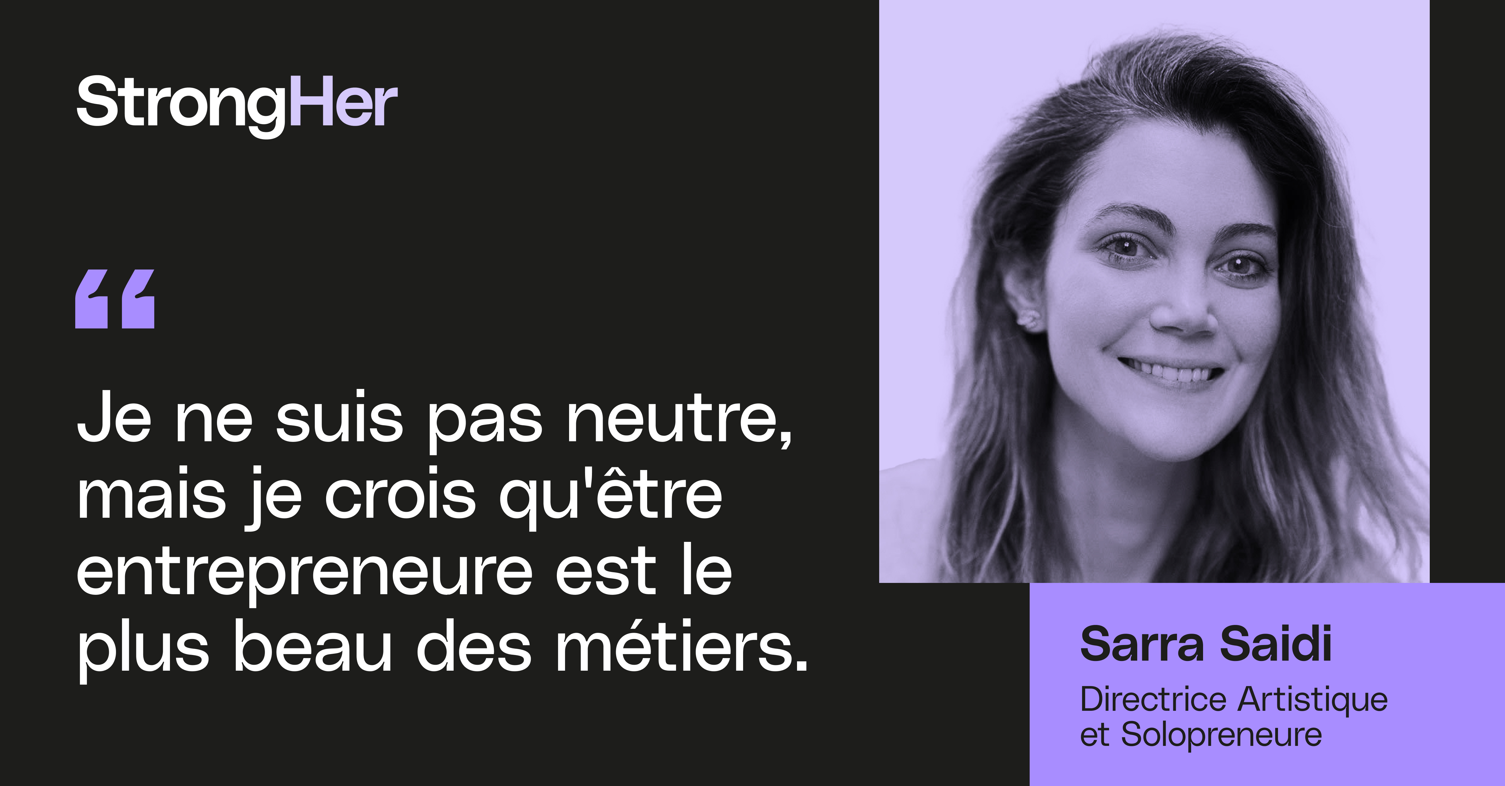 Portrait d'entrepreneure : Sarra Saidi, Directrice Artistique et Solopreneure image